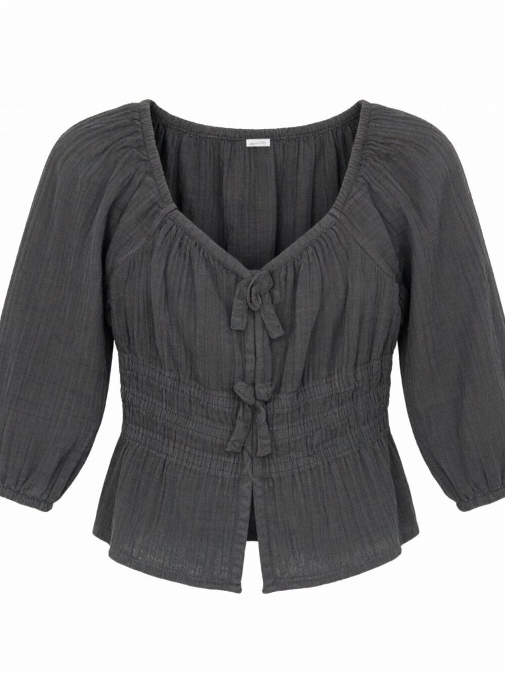 Old Navy Black Smocked Blouse XL